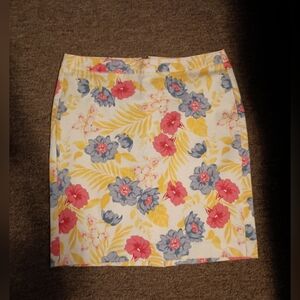 Floral Print Multicolor Pencil Skirt Size 8